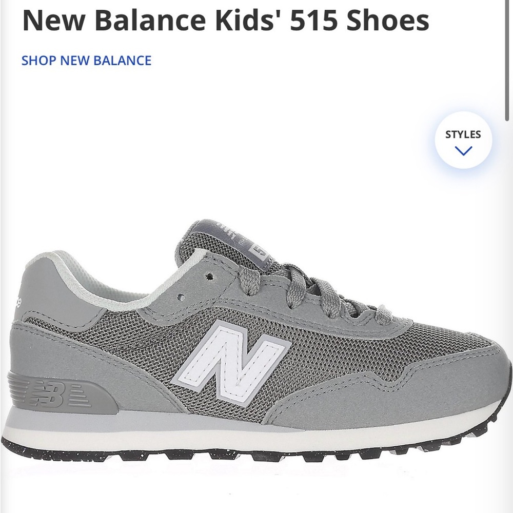 New Balance Grey Mesh & Suede Sneaker with White 'N' Logo - Picture 6 of 6